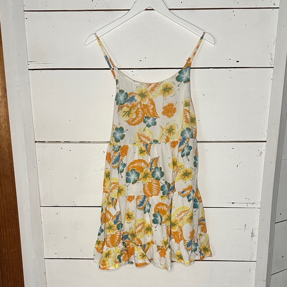 Roxy Hibiscus Floral Spaghetti Strap Mini Dress